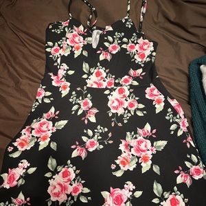 mid-thigh black dress